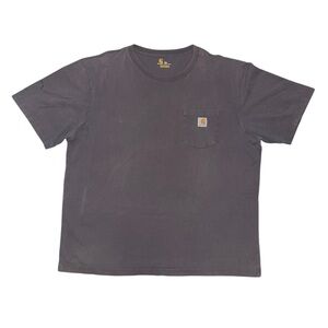 carhartt dark gray oversized baggy crewneck short sleeve shirt with front pocket